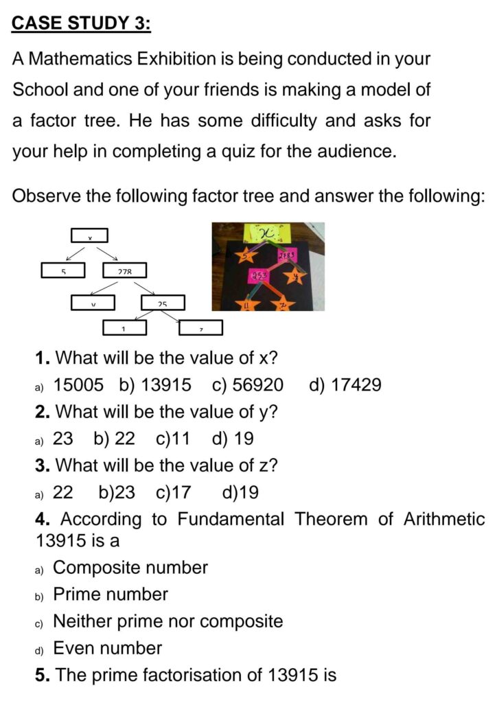 CASE STUDY BASED QUESTIONS CLASS 10 MATHS CHAPTER-1

