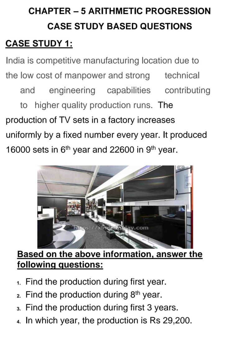 CASE STUDY BASED QUESTIONS CLASS 10 MATHS CHAPTER-5