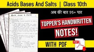 Ch 2 Acids bases and salts notes Class 10