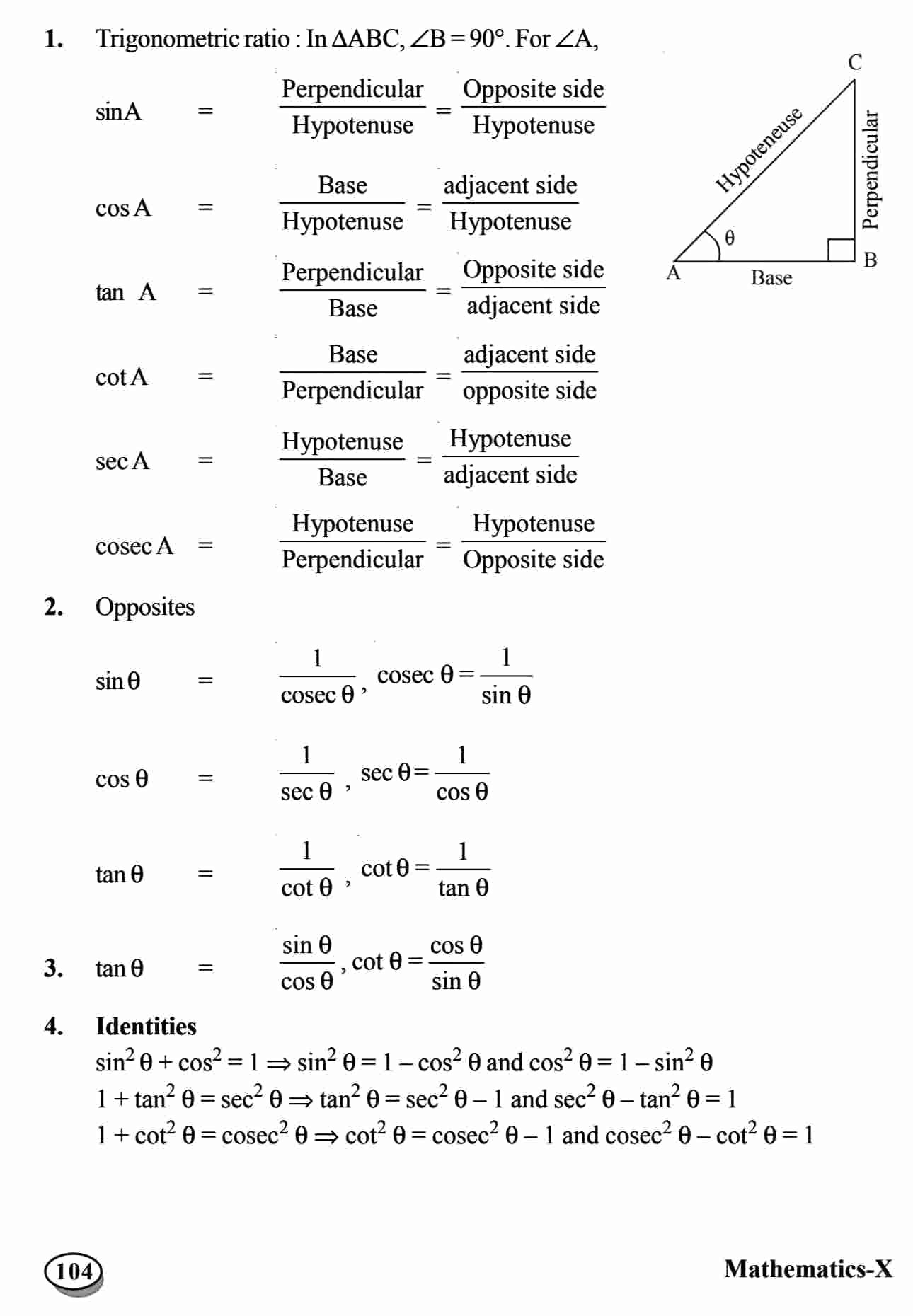 Important Questions For Class 10 Maths Chapter 8 Introduction To Trigonometry Sharma Tutorial Important Questions For Class 10 Maths Chapter 8 Introduction To Trigonometry Sharma Tutorial