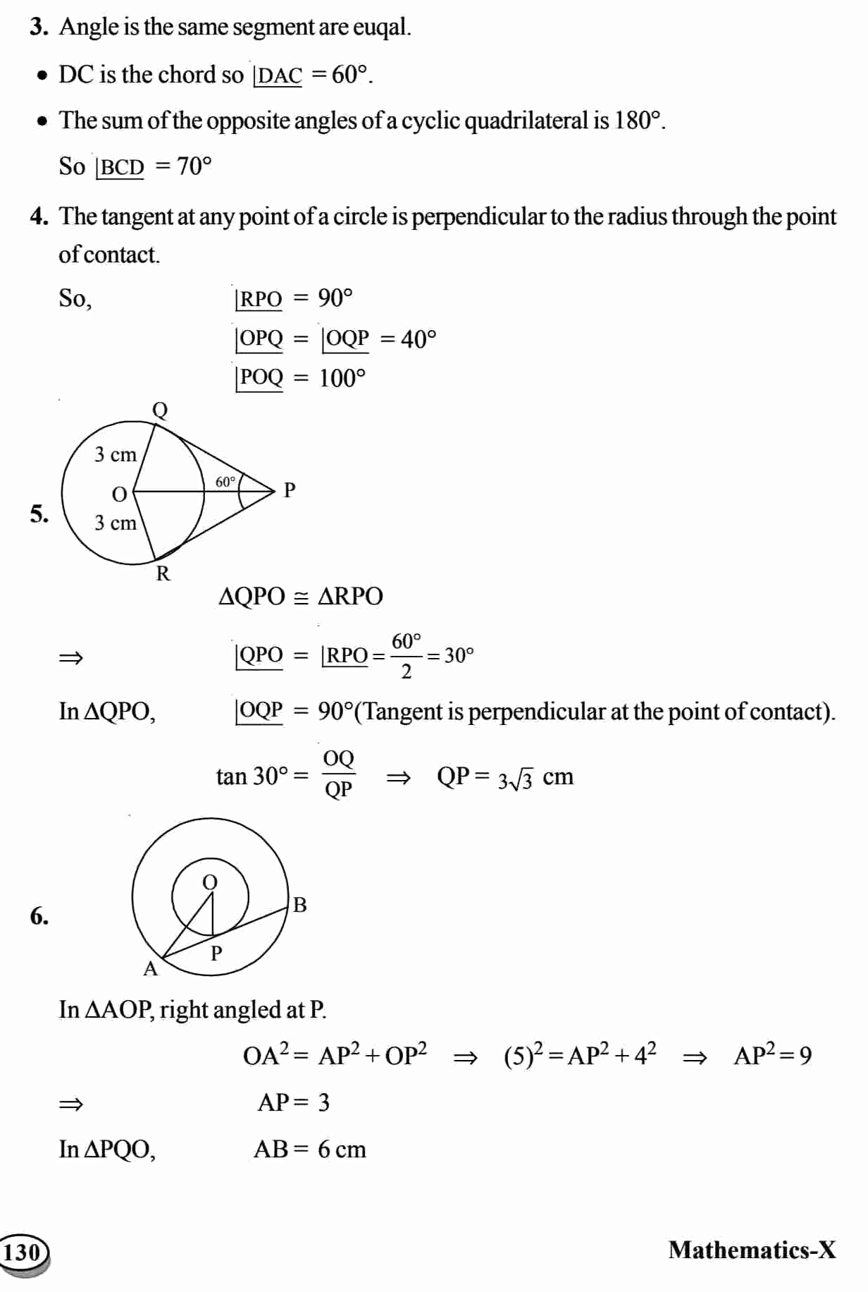 Important Questions For Class 10 Maths Chapter 10 Circles Sharma Tutorial