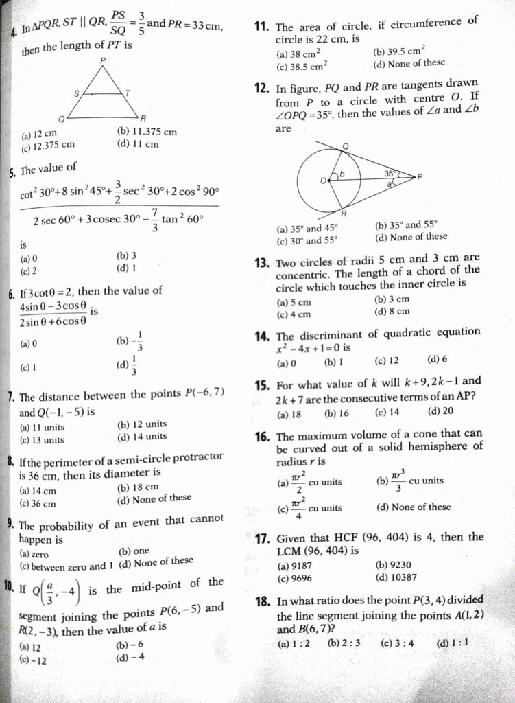 sample paper class 10 2023 cbse